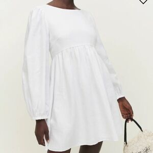 Reformation Ramone Linen Dress White - Size XS